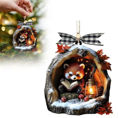 Acryl-Waschbär-Weihnachtsornament 2025, Waldtier