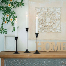 Taper Candle Holders Black Candlestick Set of 9 Candle Stick Long Holder for Fireplace Dining Table Home Decoration