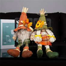 Herfst Decor Kabouters Pluche Herfst Decoraties voor Huis 2 Stuks Halloween Decoraties voor Boerderij Herfst Pompoen Decor