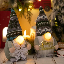 Gnome Doll LED Christmas Decor with LED Nose Light Rudolph Christmas Decor for Home Xmas New Year Gifts-Women's