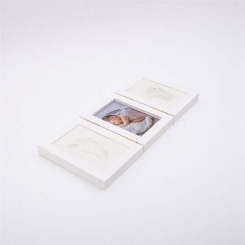 5 Polegadas Tri-Fold Sem Capa Bebê RecéM-Nascido Handprint Foot Print Moldura com Kits de Argila Bebê DIY LembrançAs Brinquedo Presente 2