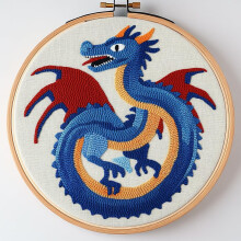 DIY Punch Needle Kits Dragon Easy for Beginners Punch Needle Embroidery Set with Hoop Stamped Pattern for Craft lovers and Home Decor-10