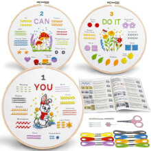 Embroidery Starter Kit for Beginners with Hoop