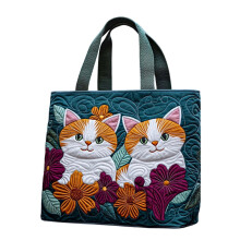 Borsa tote da donna in tela con stampa animalier, leggera con interno