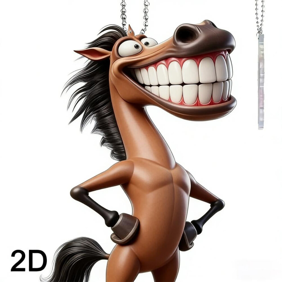 Horse Acrylic Pendant 2D Flat Car Interior Decoration 962029819073