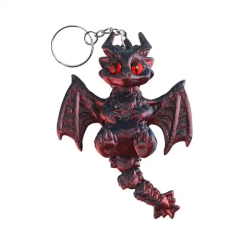 Porte-clés imprimé en 3D Caméléon Dragon Volant (1 pièce)
