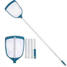 Swimming Pool Leaf Net Skimmer Rake with Adjustable Aluminum Pole & Nylon Mesh – Compatible with Pools, Hot Tubs, Spas, Fountains