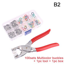 100-Set Multicolor Snap Fasteners Kit with Plier Tool – Compatible with Clothing & Bags