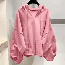 Damen-Sweatshirt mit Kapuze, locker geschnitten, langärmelig, einfarbig, locker, leicht, für den Alltag, Größe XL