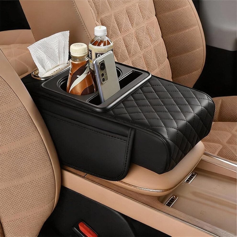 Car Armrest Cover With Memory Foam Cushion And Storage 9058772276148
