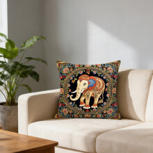 Sierkussenslopen 18x18 inch, kussenhoezen met olifantenprint, vierkante kussenhoes in bohemian stijl voor slaapkamer, woonkamer, bank, auto,