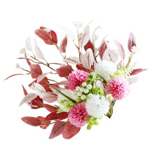 Bouquet di fiori artificiali finti per decorazione, fiori di seta, bouquet di fiori finti da tavolo, blu e bianco, senza bottiglia.