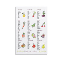 Conjunto de pôsteres decorativos de parede com frutas e vegetais