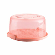 Pink Cake Carrier with Lid, BPA-Free, for 10" Cakes & Cupcakes, Two-Sided Base, Handles, Compatible with Pie/Nuts/Fruit/Christmas Gifts