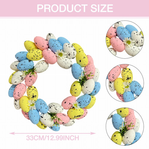Colorful Egg Wreath - Artificial Spring Decor for Front 2