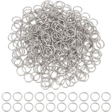 2000 anelli di congiunzione da 8 mm in acciaio inossidabile, anelli di congiunzione aperti, connettori robusti per gioielli, confezione multipla.