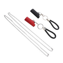 Frühling Clip Aluminium-Schlüsselanhänger mit Feuerzeughülle, Schwarz/Rot