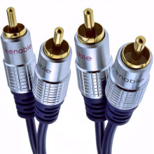 Pure OFC HQ 2 x RCA Phono Plugs to Plugs Stereo Audio Cable Gold 5m
