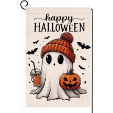 Halloweenská zahradní vlajka s duchy, 12x18 palců, oboustranná