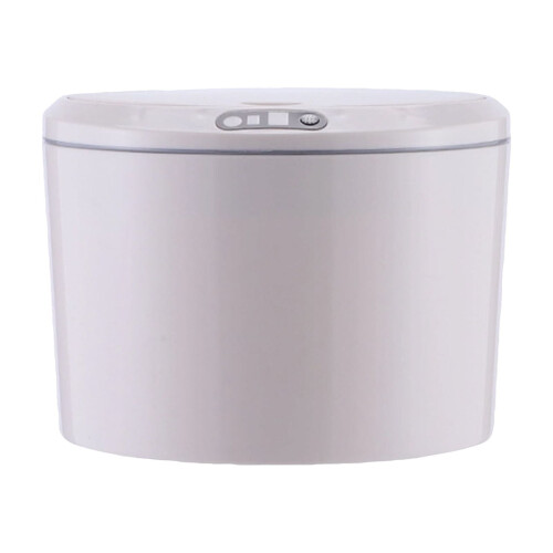 Papelera con sensor automático, 3 litros, impermeable, delgada, blanca/gris