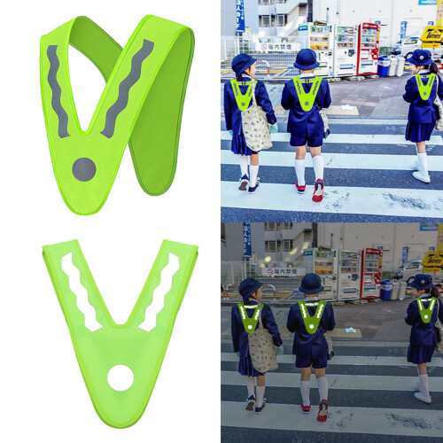 Kids High-Visibility V-Shaped Reflective Vest Yellow 1