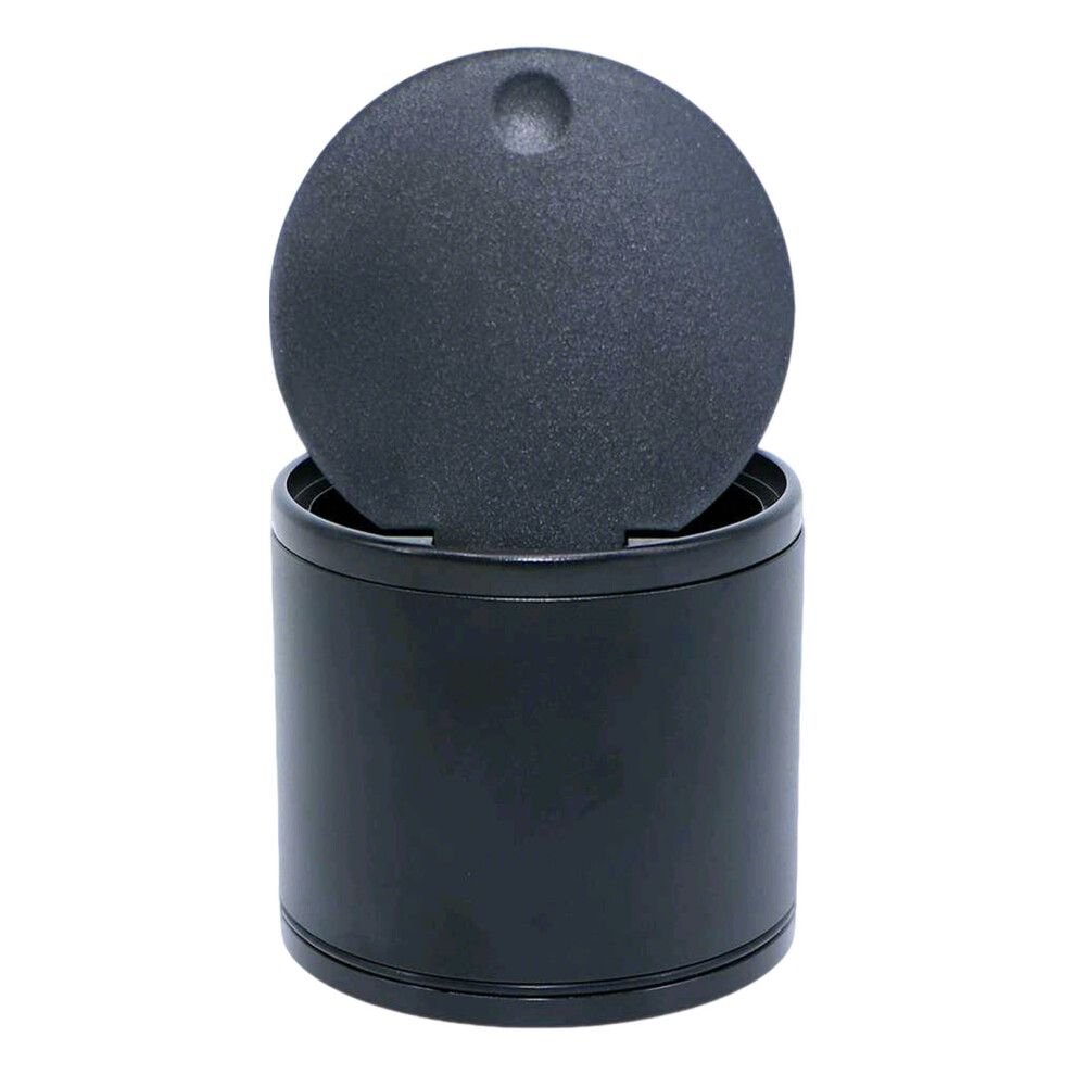 Black Mini Car Ashtray Anti-Soot Detachable Aluminum Alloy & Abs,
