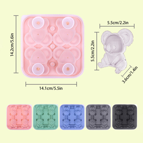 Koalaformad silikonisform med lock, 14,2x14,1 cm 2