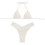 Damebikini med flæser og sidebånd i beige M 2