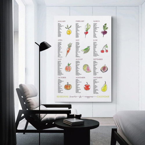 Poster mit saisonalem Obst und Gemüse 1