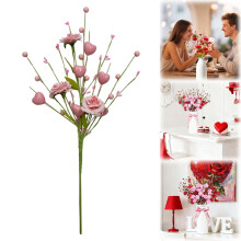 Buquê de flores artificiais em formato de coração com frutos silvestres (45 cm)
