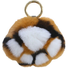 Portachiavi a forma di zampa di animale, simpatico portachiavi a forma di zampa di coniglio Rex e gatto, ornamento per borsa in peluche, ciondolo