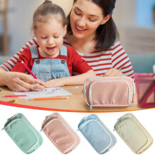 Astuccio grande con cerniera – Organizzatore resistente allo sporco e ad alta capacità per scuola, arte e ufficio – Nero/Grigio di FAJHHA