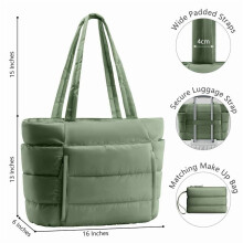 Sac fourre-tout matelassé pour femme – Léger et matelassé pour ordinateur portable et autres accessoires