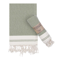 Turkiska handdukar i bomull, set med 2, 40x84 cm, kaki