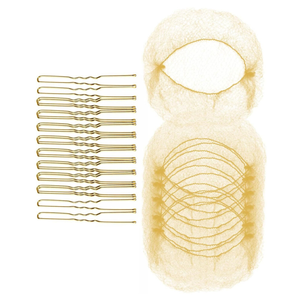Invisible Ballet Hair Net & U-Shaped Bun Pins Set