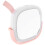 Miroir de maquillage LED rechargeable, pliable, rose 1