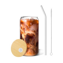 Bambukansiset juomalasit lasipillillä, 16oz