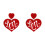 Heart Earrings for Women Red Plastic Dangle Lightweight 2