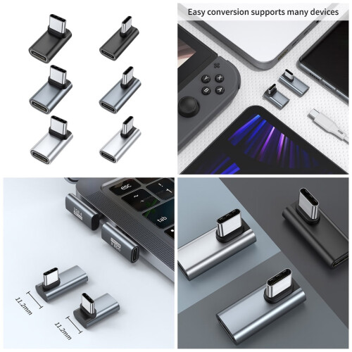 Adaptador USB C a USB C de 40 Gbps y 100 W, de aluminio. 1