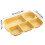 5-Section Divided Dinner Plate Tray - Microwave Dishwasher Safe Stackable Platter BPA-Free Plastic Party Tableware Camping Essential(Yellow) 3