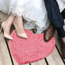 2X Heart Shaped Rug Love Floor Mat Heart Shag Shower Mat Non-Slip for Home Living Room Sofa Bathroom