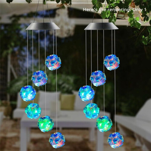 Solar String Lights Outdoor Waterproof Solar Wind Chimes Colored   Light Effect for Garden Party Balcony 1