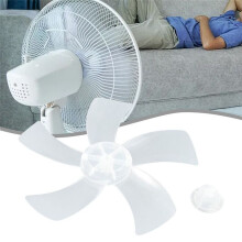 Pala per Ventilatore In Plastica da 12 Pollici, 5 Pale con Copridado per Ventilatore A Piedistallo, Accessori Generali per Ventilatori da Tavolo, A