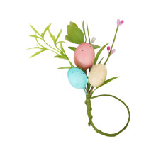 Ronds de serviette de Pâques à motifs de baies – Bois/Métal/Céramique