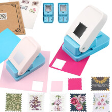 Conjunto de 4 furadores de papel – formatos de estrela, quadrado e carimbo.