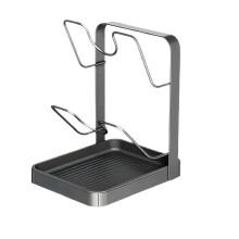 Soporte para tapas de ollas con bandeja – Acero inoxidable
