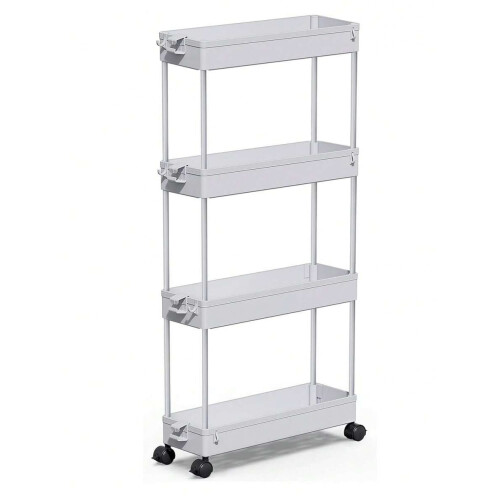 Λεπτή κυλιόμενη βάση αποθήκευσης Cart4Tier για κινητά ράφια μπάνιου, βοηθητικό