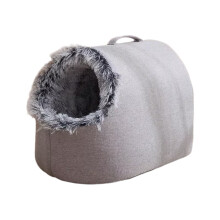 Lämmin hupullinen kissanpeti, pestävä ja irrotettava pehmuste, alle 9 kg painaville kissoille, yhteensopiva metallisten lemmikkikoppien kanssa