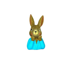 Figura de resina de conejito de Pascua en cáscara de huevo