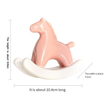 3X Ceramic Rocking Horse Statue for Home, Modern Art Sculpture Aesthetic Figurine Desktop Ornament,B